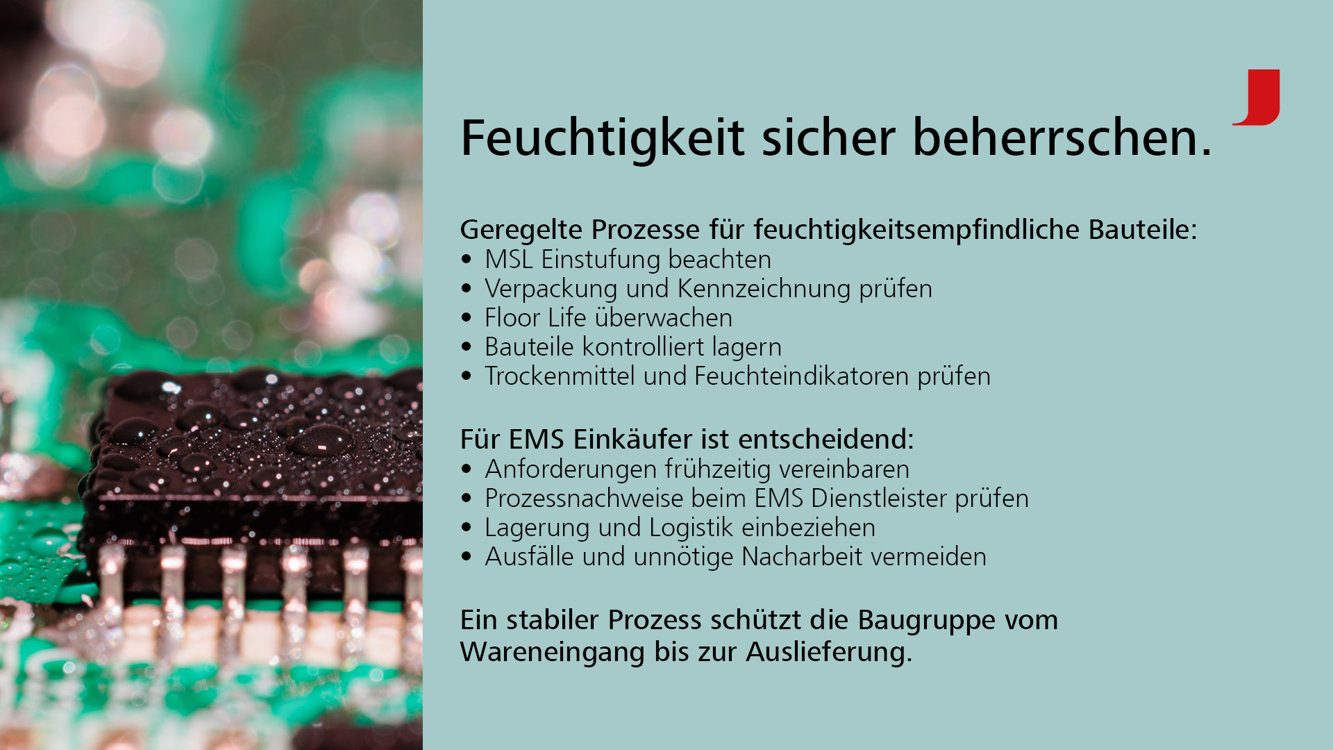 Feuchtigkeitsschutz MSL für EMS Einkäufer